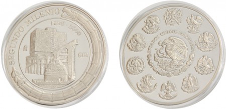 80 euros 2 onzas  Proof plata 999 Segundo Milenio 1999-2000